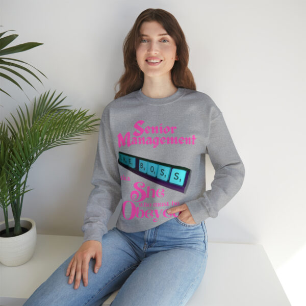 Senior Management (aka She Who Must Be Obeyed): Unisex Heavy Blend™ Crewneck Sweatshirt - Image 12