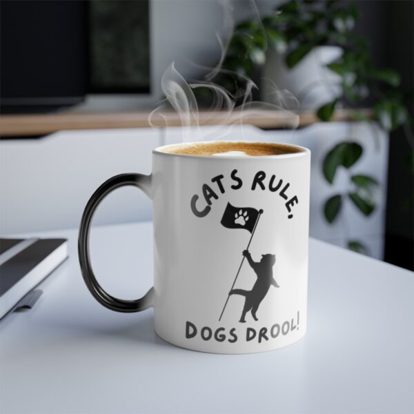 Cats rule, dogs drool (with flag) - Color Changing Mug (11oz) - Image 3