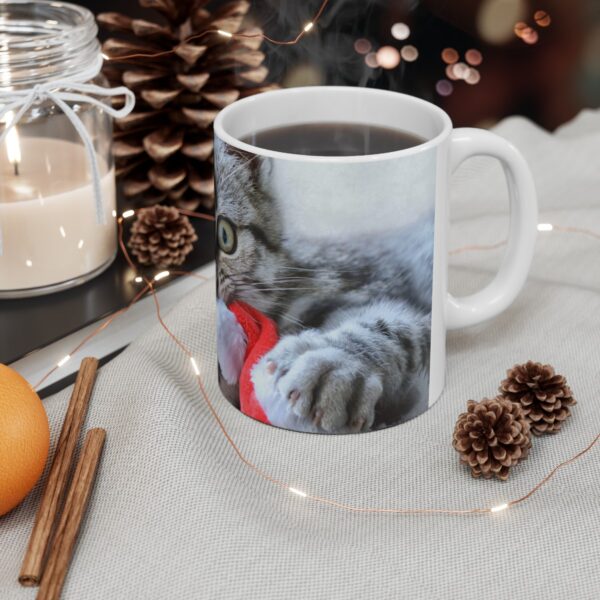 Me? On the naughty list? (kitten) - Ceramic Mug (11oz or 15oz) - Image 5