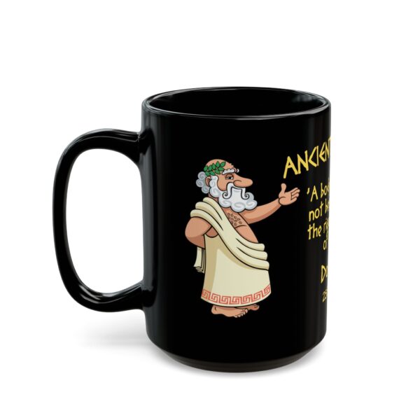 Ancient Wisdom (Dodgines, yellow letters) Black Ceramic Mug (11oz or 15oz) - Image 7