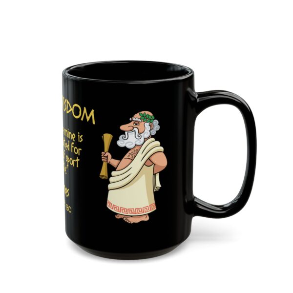 Ancient Wisdom (Dodgines, yellow letters) Black Ceramic Mug (11oz or 15oz) - Image 6