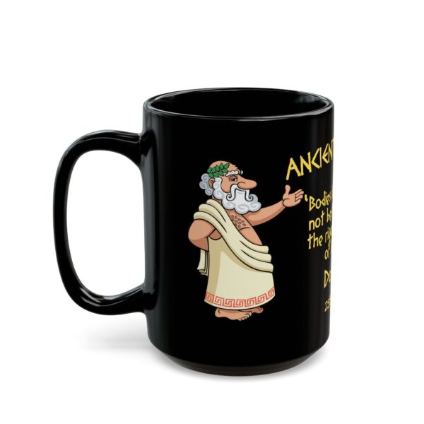 Ancient Wisdom (Dodgines, yellow letters) Black Ceramic Mug (11oz or 15oz) - Image 7