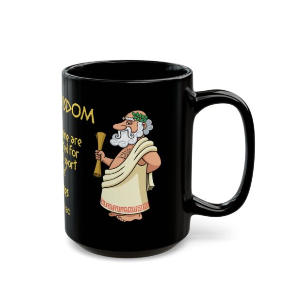 Ancient Wisdom (Dodgines, yellow letters) Black Ceramic Mug (11oz or 15oz) - Image 6