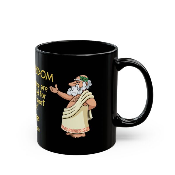 Ancient Wisdom (Dodgines, yellow letters) Black Ceramic Mug (11oz or 15oz) - Image 2
